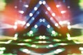 Blurred empty theatre stage with colourful spotlights, abstract image of concert lighting  illumination background Royalty Free Stock Photo