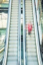 Blurred escalators Royalty Free Stock Photo