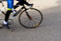 Blurred female road cyclist Royalty Free Stock Photo