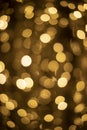 Blurred fire. Unfocused garland font. Round yellow spots