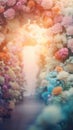 Blurred Flower Arch Background for Product Displays and Portraits, Generative AI Technology