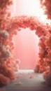 Blurred Flower Arch Background for Product Displays and Portraits, Generative AI Technology