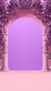 Blurred Flower Arch Background for Product Displays and Portraits, Generative AI Technology