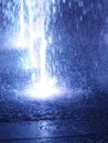 Blurred motion of the fountain blue color light for background abstract effect