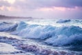 Blurred fuzzy background with blue, violet, and white waves Royalty Free Stock Photo