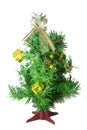 Blurred glass christmas tree isolate on white background