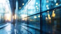 Blurred glass wall of modern business office building at the business center use for background in business concept. Blur Royalty Free Stock Photo