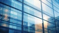 Blurred glass wall of modern business office building at the business center use for background in business concept. Blur Royalty Free Stock Photo