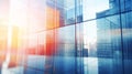 Blurred glass wall of modern business office building at the business center use for background in business concept. Blur Royalty Free Stock Photo