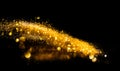 Blurred glitter bombs, gold glitter defocused abstract Twinkly Lights grunge Background Royalty Free Stock Photo