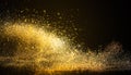 Blurred glitter bombs, gold glitter defocused abstract Twinkly Lights grunge Background Royalty Free Stock Photo