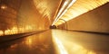 Blurred Glowing Bokeh of an Underground Subway with Neon Lights Royalty Free Stock Photo