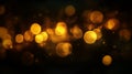 Blurred golden bokeh on black background Royalty Free Stock Photo