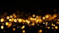 Blurred golden bokeh on black background Royalty Free Stock Photo