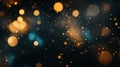 Blurred golden bokeh on black background Royalty Free Stock Photo