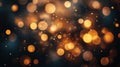 Blurred golden bokeh on black background Royalty Free Stock Photo