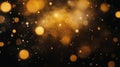 Blurred golden bokeh on black background Royalty Free Stock Photo