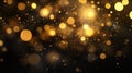Blurred golden bokeh on black background Royalty Free Stock Photo