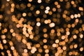 Blurred golden garland. City night light blur bokeh, defocused background. Christmas abstract Royalty Free Stock Photo