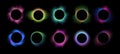 Blurred gradient circle frames. Colorful glowing circular effects, abstract total eclipse with blurry gradient glow and