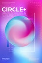 Blurred gradient poster design. Party flyer with trendy vibrant fluid colors. Fluid neon color cover. Illustration of