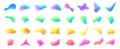 Blurred gradient shape. Gradient mesh colorful liquid blobs, 3D fluid blur spot and dynamic color glow. Abstract blob