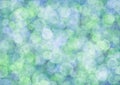 Blurred green background with light olive and blue circle sparkling lights Royalty Free Stock Photo