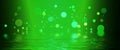 Blurred Green bokeh background with copy space. Abstract luxury glitter effect boke. Sparkling magical dust particles. Magic Royalty Free Stock Photo