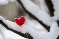 Blurred heart in the snow