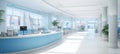Blurred hospital hallway and reception clinic with copy space for text Royalty Free Stock Photo