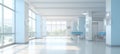 Blurred hospital hallway with reception clinic and copy space for text or graphics Royalty Free Stock Photo