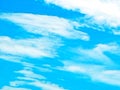 blurred image of blue sky, white clouds, blue background Royalty Free Stock Photo