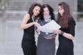 Blurred image of business team standing in office Royalty Free Stock Photo