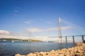Blurred image. Cable-stayed bridge to Russian Island. Vladivostok. Russia. Vladivostok is the largest port on Russia's