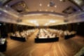 Blurred image of empty sitting in the big conference room at the hotel for profession seminar Royalty Free Stock Photo