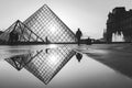 Blurred image of famous Louvre Museum