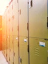 Blurred image of gray lockers room Royalty Free Stock Photo