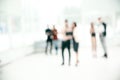 Blurred image of a group of business people talking in the office lobby. photo with copy space Royalty Free Stock Photo
