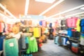 Blurry background of sport and fitness clothing store in America Royalty Free Stock Photo