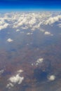 Blurred image, nice white clouds in the atmosphere, image shot in the sky from aeroplane. Nature stock image