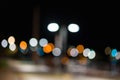 Blurred image.Night city street lights colors trendy bokeh background Royalty Free Stock Photo