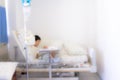 Blurred image of Patient with drip in hospital for background us Royalty Free Stock Photo