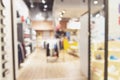 Blurred image of people in shopping mall with bokeh, vintage color Royalty Free Stock Photo