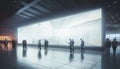 Blurred image of people walking in the corridor of modern office building Royalty Free Stock Photo