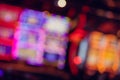 Blurred image of slots machines at the Casino games Royalty Free Stock Photo