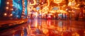 Blurred image of slots machines at the Casino games. Royalty Free Stock Photo