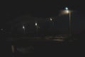 Blurred images of the driver and windshield at night with poor headlights and the road. front and back background blurred with Royalty Free Stock Photo