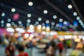 Blurred images of trade fairs in the big hall. image of people walking on a trade fair exhibition or expo where business people Royalty Free Stock Photo