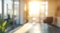 Blurred Interior with Sunlight Streaming Through Window Royalty Free Stock Photo