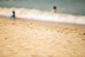 Blurred of the kids playing on the beach Royalty Free Stock Photo